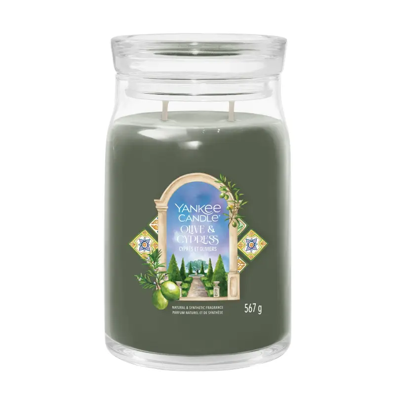 Signature Jar Candles Olive & Cypress 567g - LARGE - Candele profumate