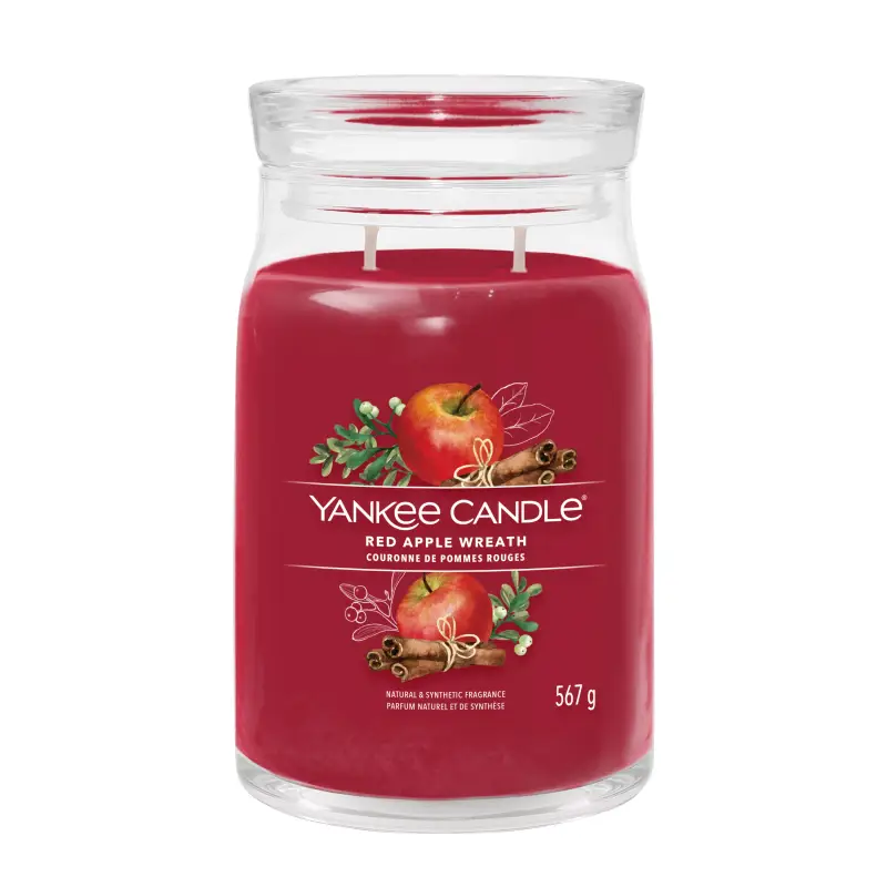 Signature Jar Candles Red Apple Wreath 567g - LARGE - Candele profumate
