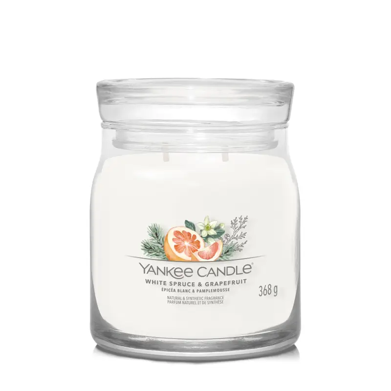 Signature Jar Candles White Spruce & Grapefruit 368g - MEDIUM - Candele profumate