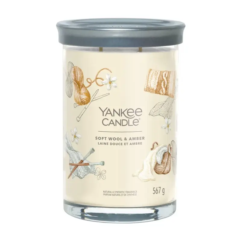 Signature Tumbler Candles Soft Wool & Amber 567g - LARGE - Candele profumate