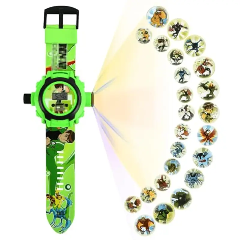 YAXZIM Orologio Bambini, Orologio da Polso con Proiettore Digitale, Orologio Giocattolo per Bambini, con 24 motivi di proiezione, Orologio Elettronico da Polso per Bambini e Ragazze (E)