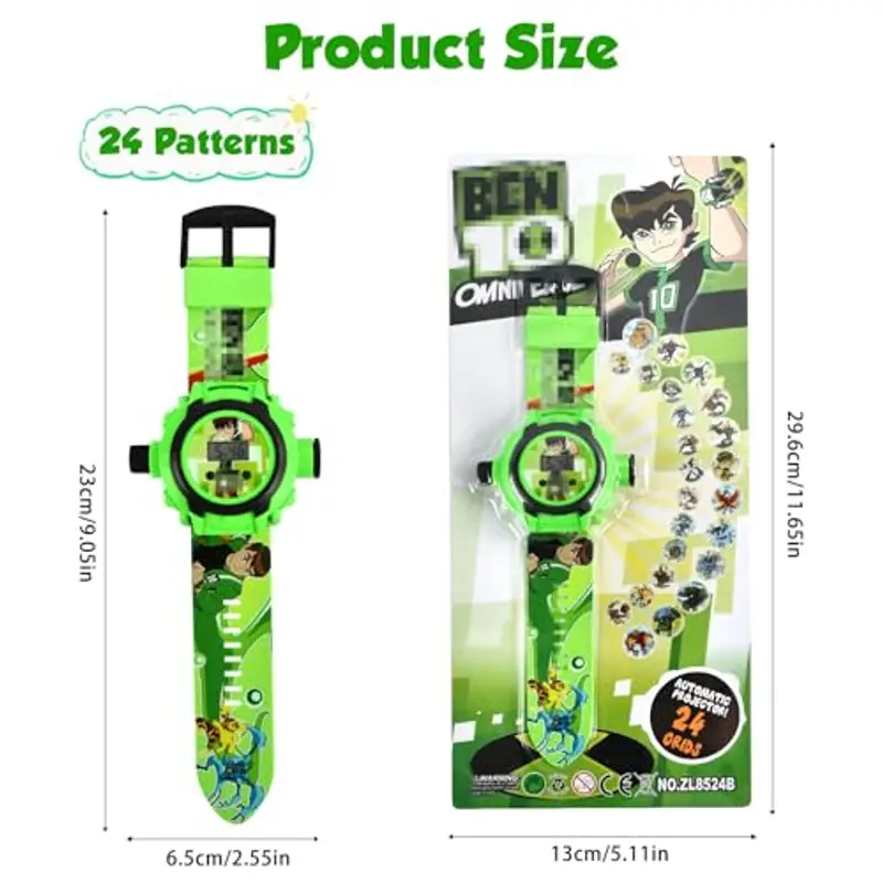 YAXZIM Orologio Bambini, Orologio da Polso con Proiettore Digitale, Orologio Giocattolo per Bambini, con 24 motivi di proiezione, Orologio Elettronico da Polso per Bambini e Ragazze (E) miniatura 2