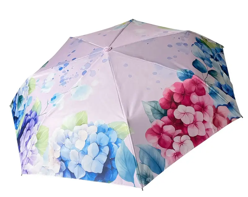 Ombrello pieghevole automatico Y-dry Ortensie Lilla