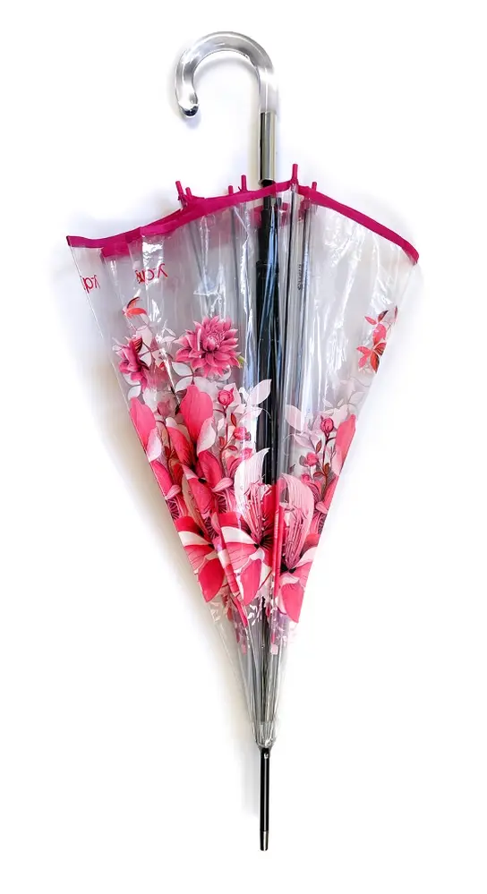 Ombrello trasparente automatico Ydry Crystal Flower