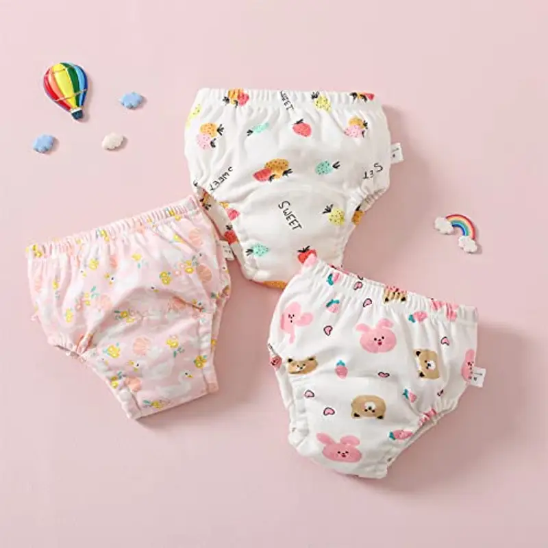 Yealoo Mutandine di Apprendimento Intimo per Bambini 3 Pezzi Pantaloni da vasino per Bambino Bambina Cotone Assorbente miniatura 2