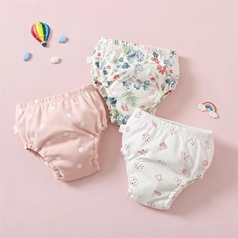 Yealoo Mutandine di Apprendimento Intimo per Bambini 3 Pezzi Pantaloni da vasino per Bambino Bambina Cotone Assorbente miniatura 2