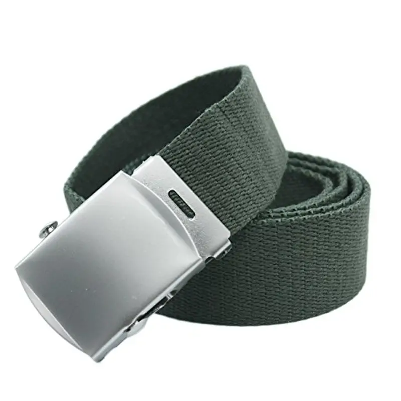 YEHMAN Cintura canvas in Tela stile militare con Fibbia Scorrevole in Metallo Regolabile 120 cm Kaki