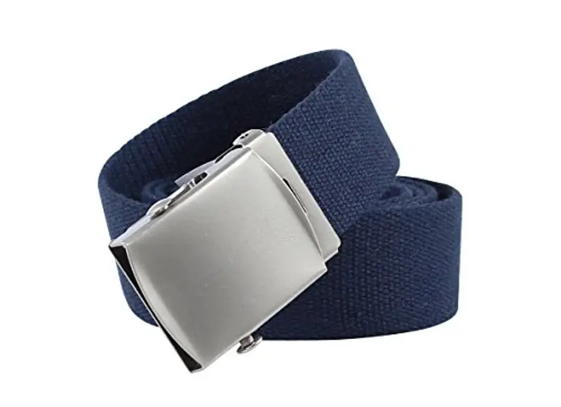 YEHMAN Cintura canvas in Tela stile militare con Fibbia Scorrevole in Metallo Regolabile 120 cm Marine