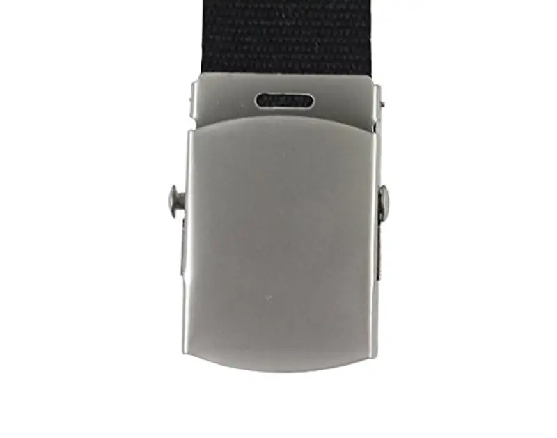 YEHMAN Cintura canvas in Tela stile militare con Fibbia Scorrevole in Metallo Regolabile 120 cm Nero miniatura 2
