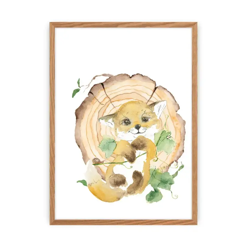 Pittura - renard Yellow Tipi Forest Story