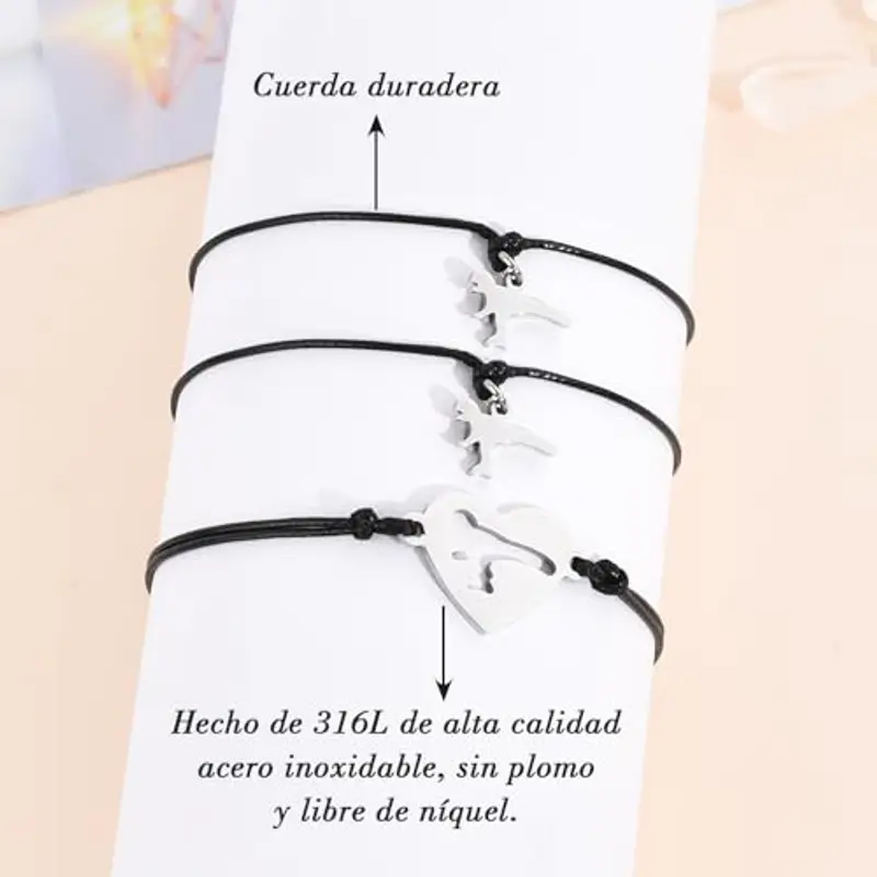 YELUWA 3 Bracciale Regalo Ritorno a Scuola, Bracciale Dinosauro per Mamma E Figlio, Bracciale Primo Giorno Di Scuola, Regali Primo Giorno Di Scuola Materna per Mamma Figlio Ragazzo Figlia Ragazza ES miniatura 2