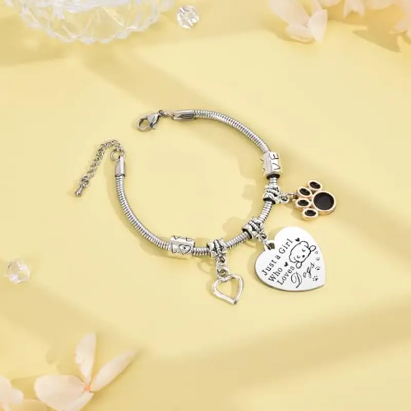 YELUWA Bracciale Cane per Ragazze Donne, Braccialetti Animali Solo Una Ragazza Che Ama Cani Bracciale Compleanno Laurea miniatura 3