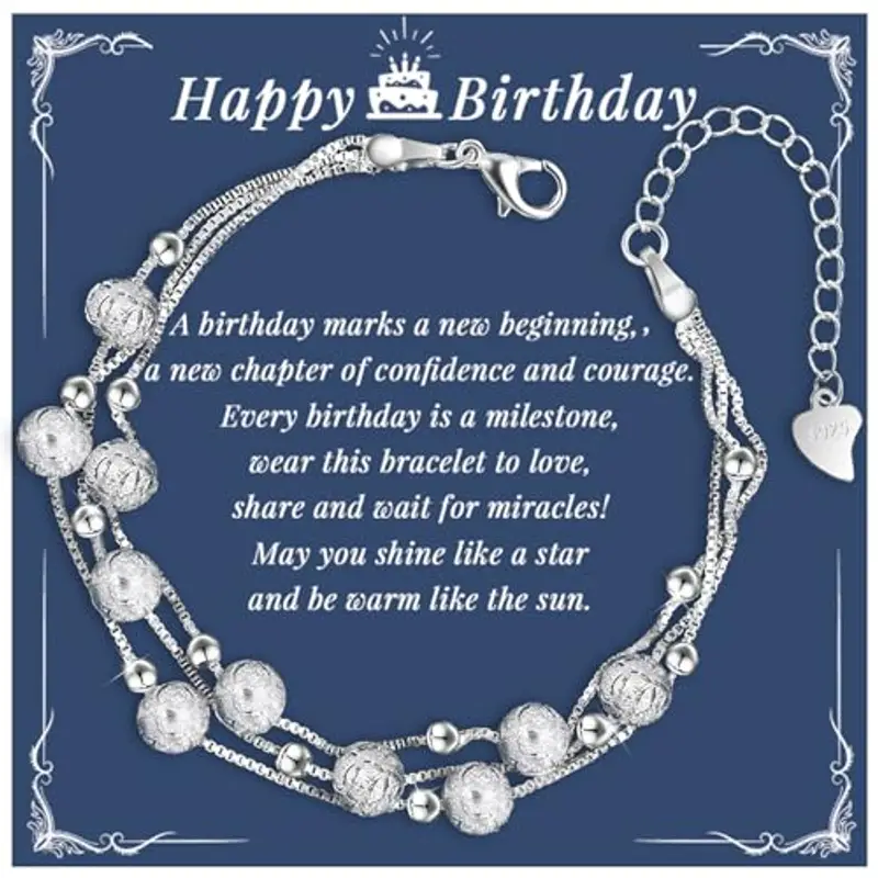 YELUWA Bracciale Compleanno per Donna Ragazza, Regalo di Compleanno per Donne Sorella Mamma Amica Moglie Amicizia