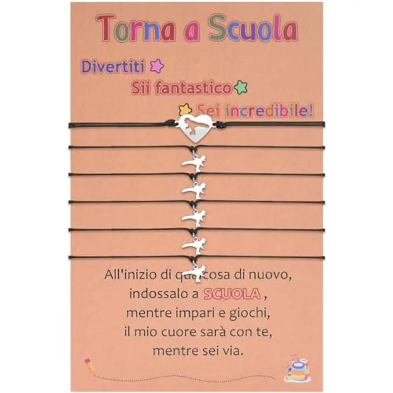 YELUWA Bracciale Regalo Ritorno a Scuola per Mamma E Figlio, Primo Giorno Di Scuola Materna, Regali per Ragazzo,