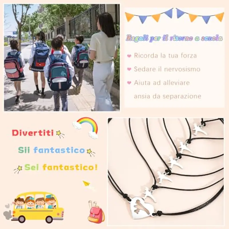 YELUWA Bracciale Regalo Ritorno a Scuola per Mamma E Figlio, Primo Giorno Di Scuola Materna, Regali per Ragazzo miniatura 2