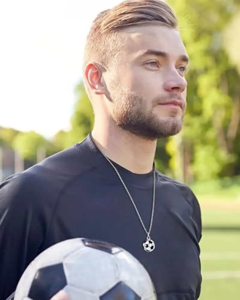 YELUWA Collana Ragazzo Sportivo Calcio Idee Regali per lui Bambino Sport Cindolo di Calcio FR miniatura 2