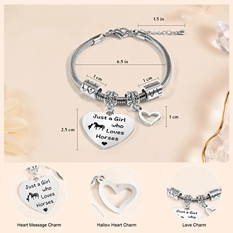 YELUWA Regali Di Cavalli Per Ragazze, Braccialetti Di Cavallo, Braccialetto Per Ragazze Amanti Dei Cavalli, Regali Di Compleanno Per Donne, Sorelle, Mogli, Amanti Dei Cavalli Con Confezione Regalo miniatura 2