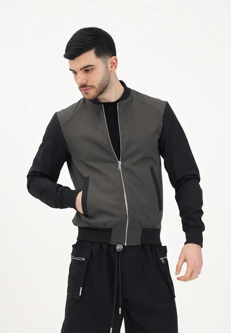 Bomber verde e nero da uomo miniatura 2