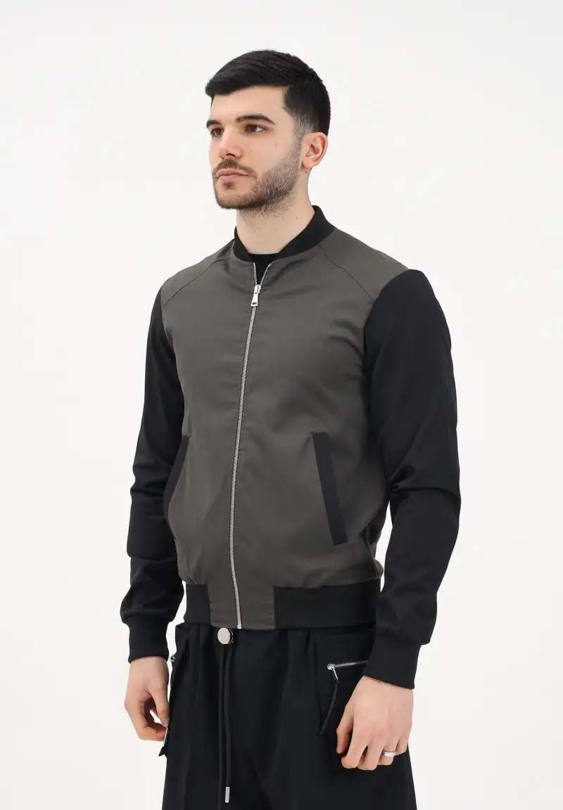 Bomber verde e nero da uomo