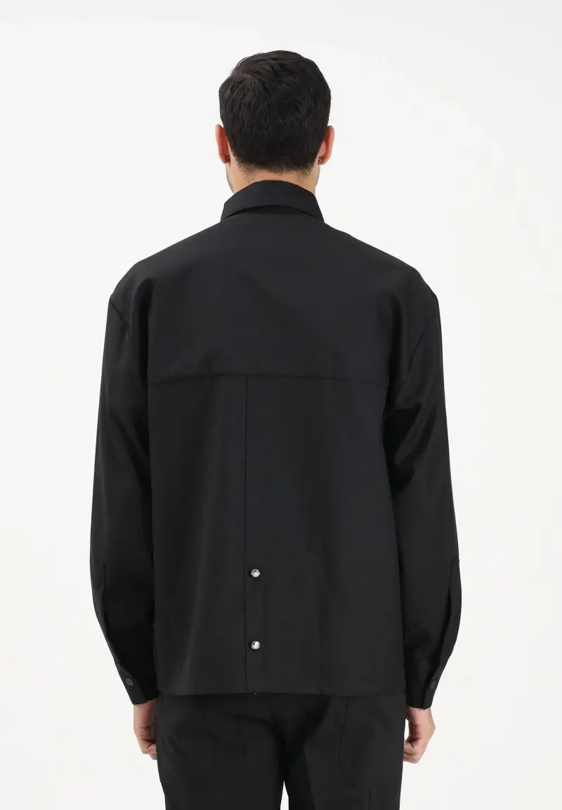 Camicia a manica lunga nera da uomo miniatura 3