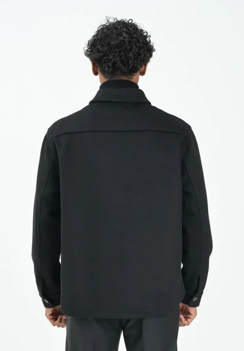 Cappotto corto nero da uomo miniatura 3