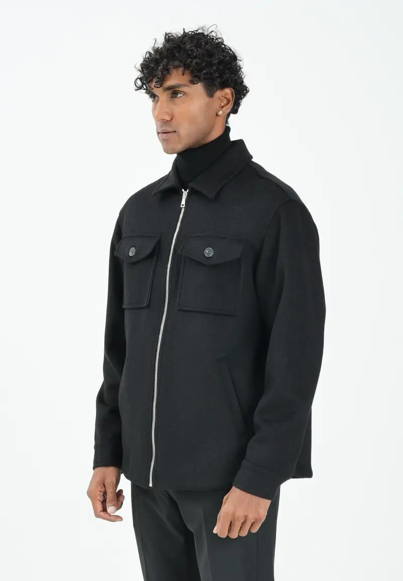 Cappotto corto nero da uomo