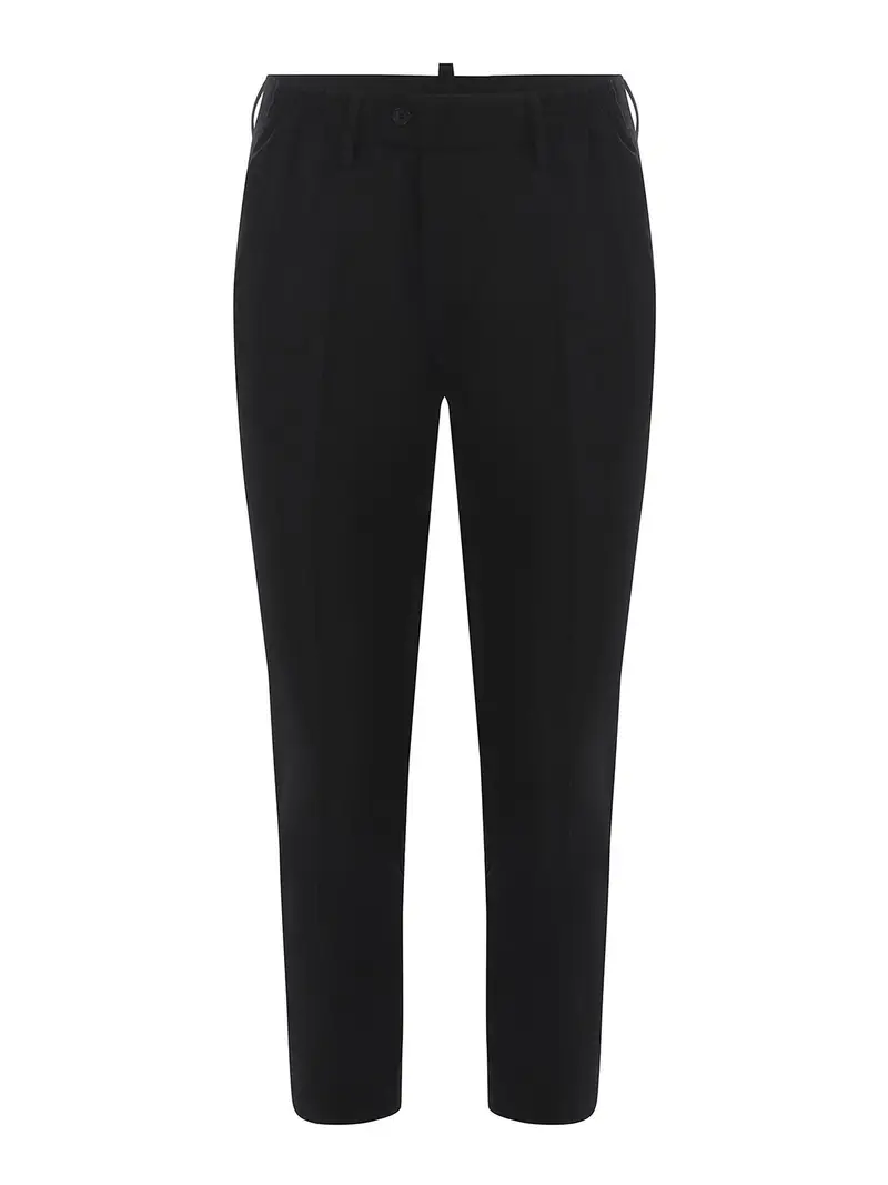 Pantaloni Realizzati In Fresca Lana Nero