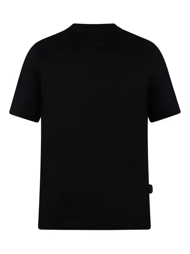 T-shirt nera basic mini etichetta laterale miniatura 2