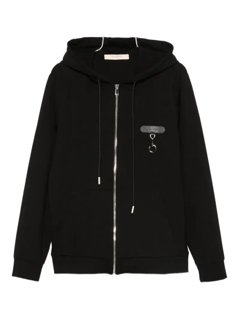 Yes London Felpa Nero con Cappuccio