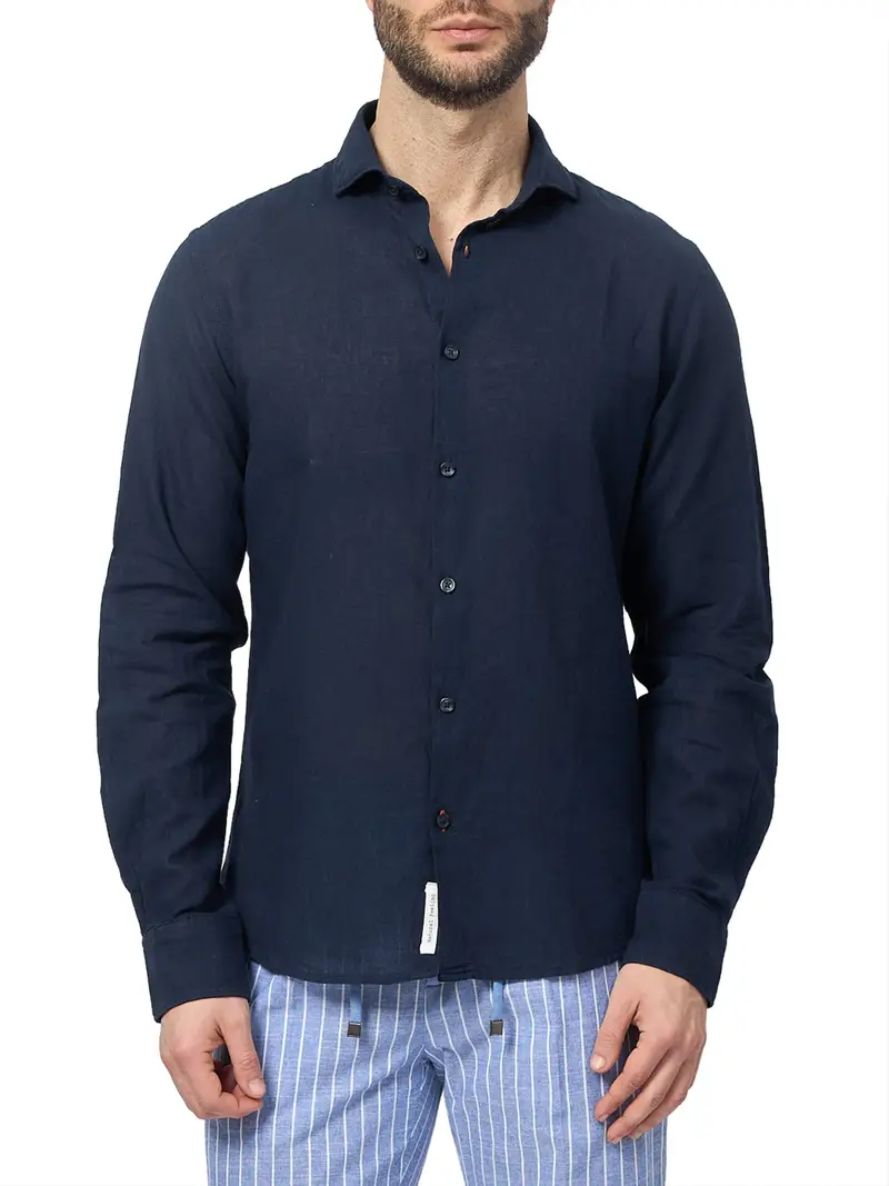 camicia casual yes zee da uomo - blu