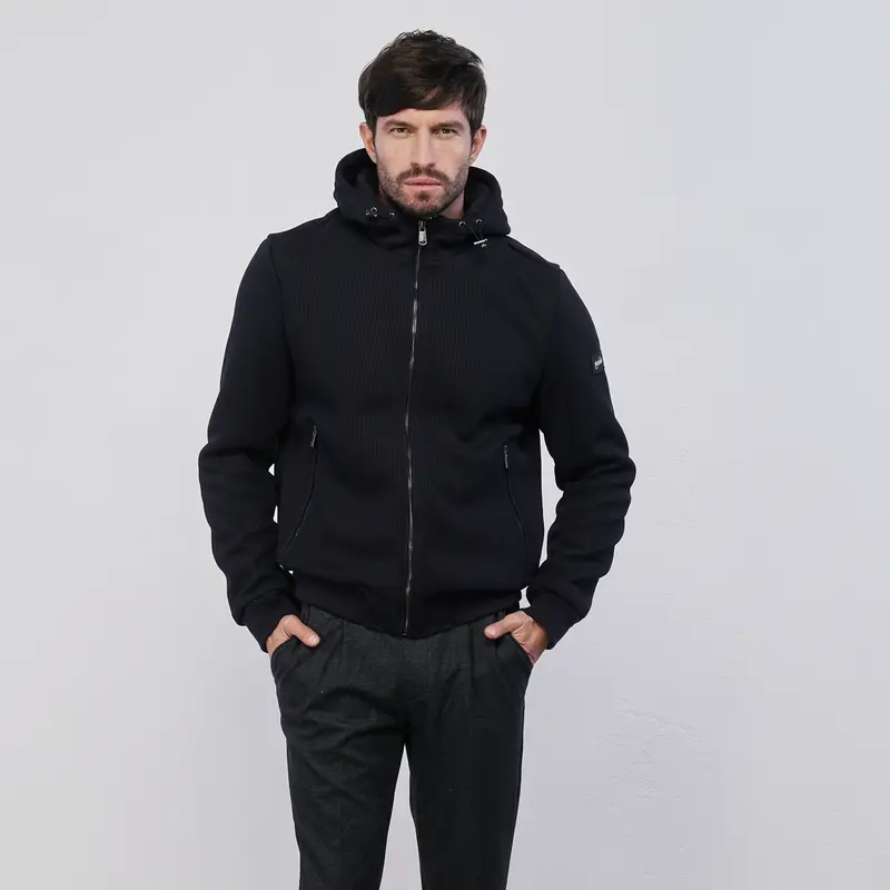 Giacca blu da uomo con zip