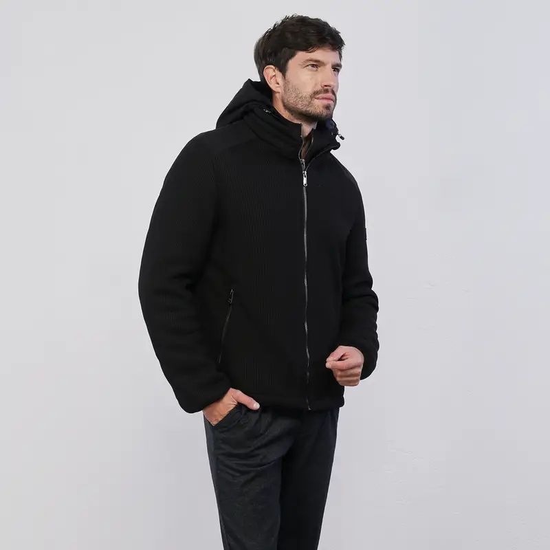Giacca nera da uomo con zip