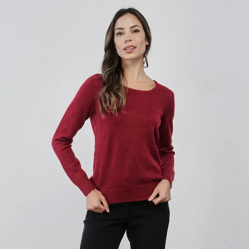 Maglioncino rosso da donna in tessuto lurex