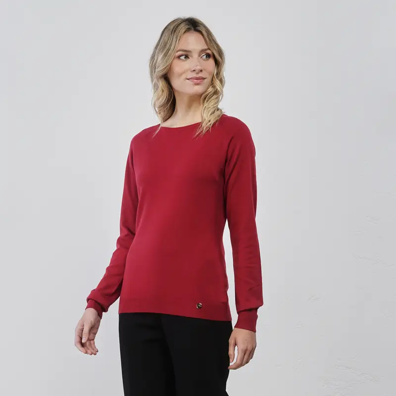 Maglioncino rosso da donna in tinta unita