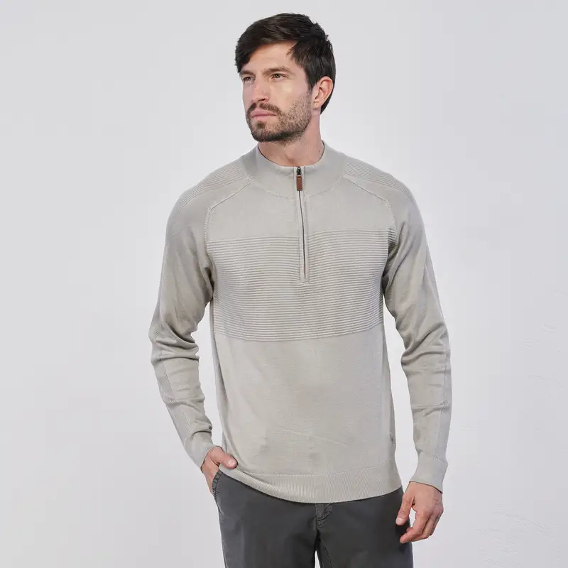 Maglione grigio da uomo con zip