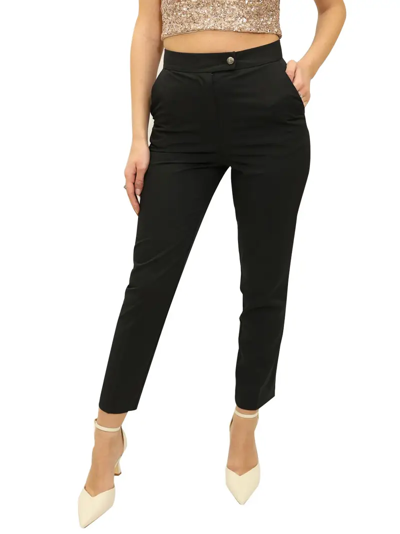 pantalone chino yes zee da donna - nero