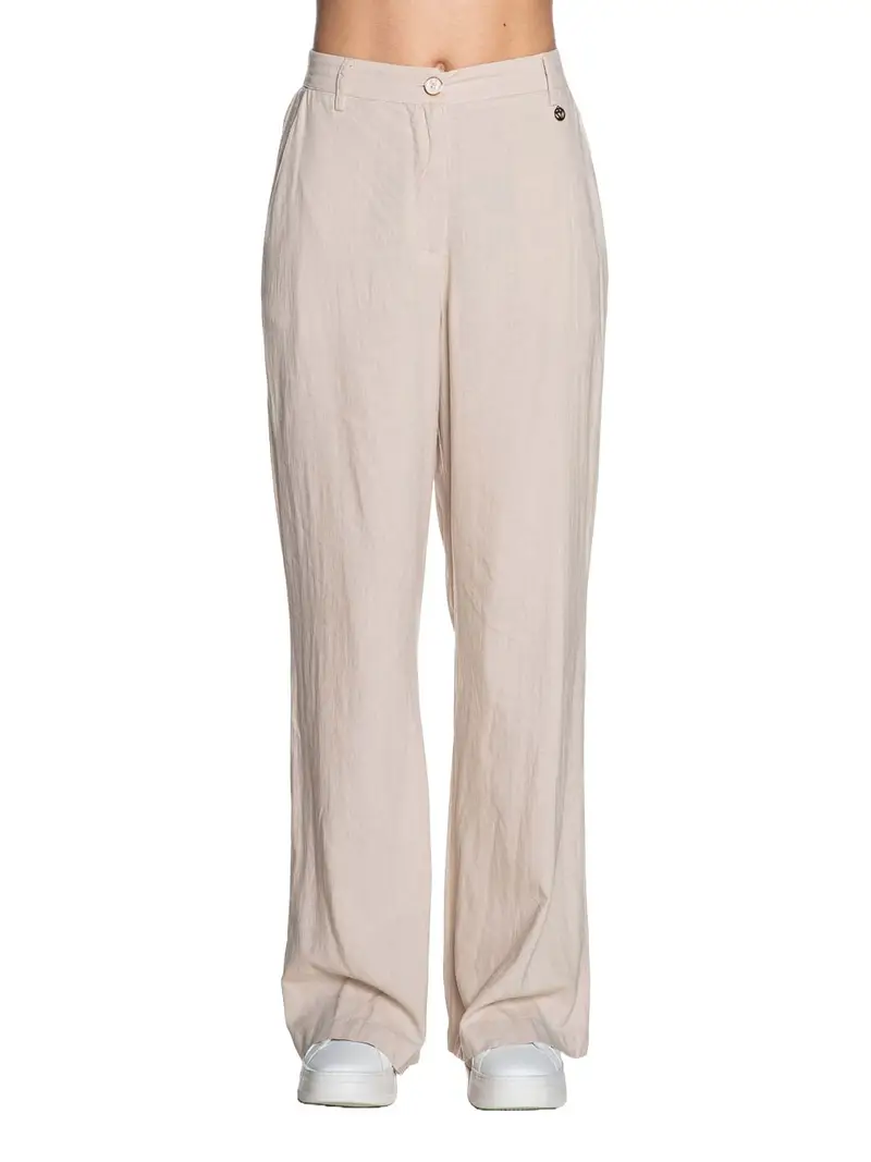 pantalone palazzo yes zee chino da donna - beige