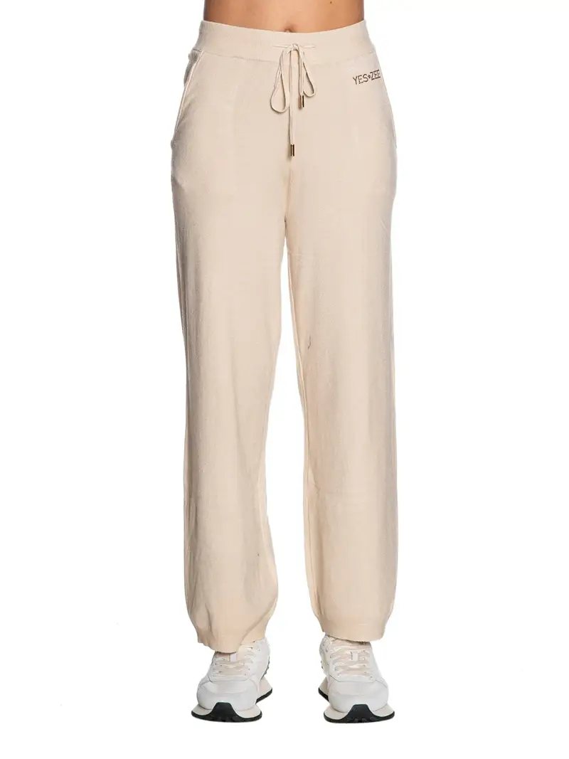 pantalone palazzo yes zee da donna - beige