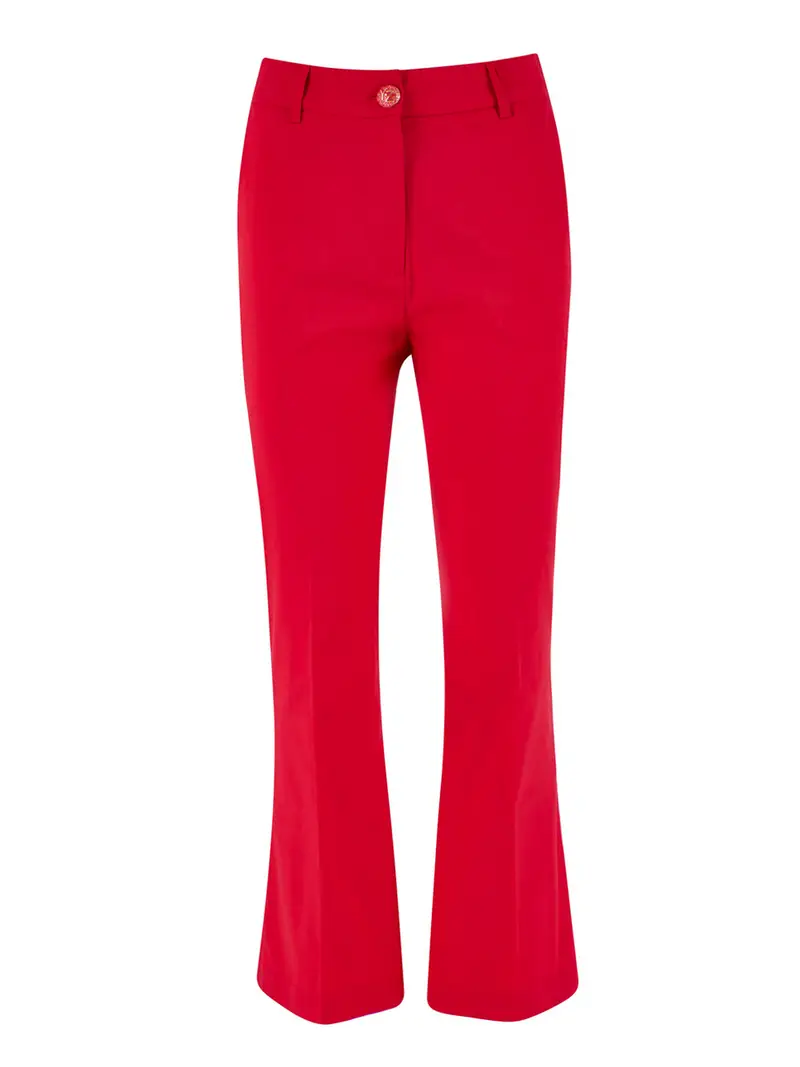 pantalone zampa yes zee da donna - rosso