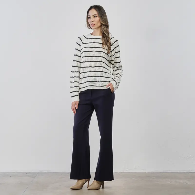 Pantaloni blu lunghi ampi da donna in tinta unita