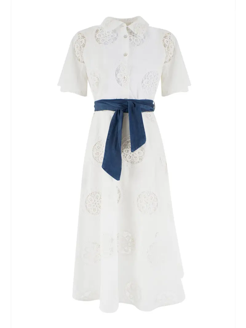 vestito midi yes zee da donna - bianco