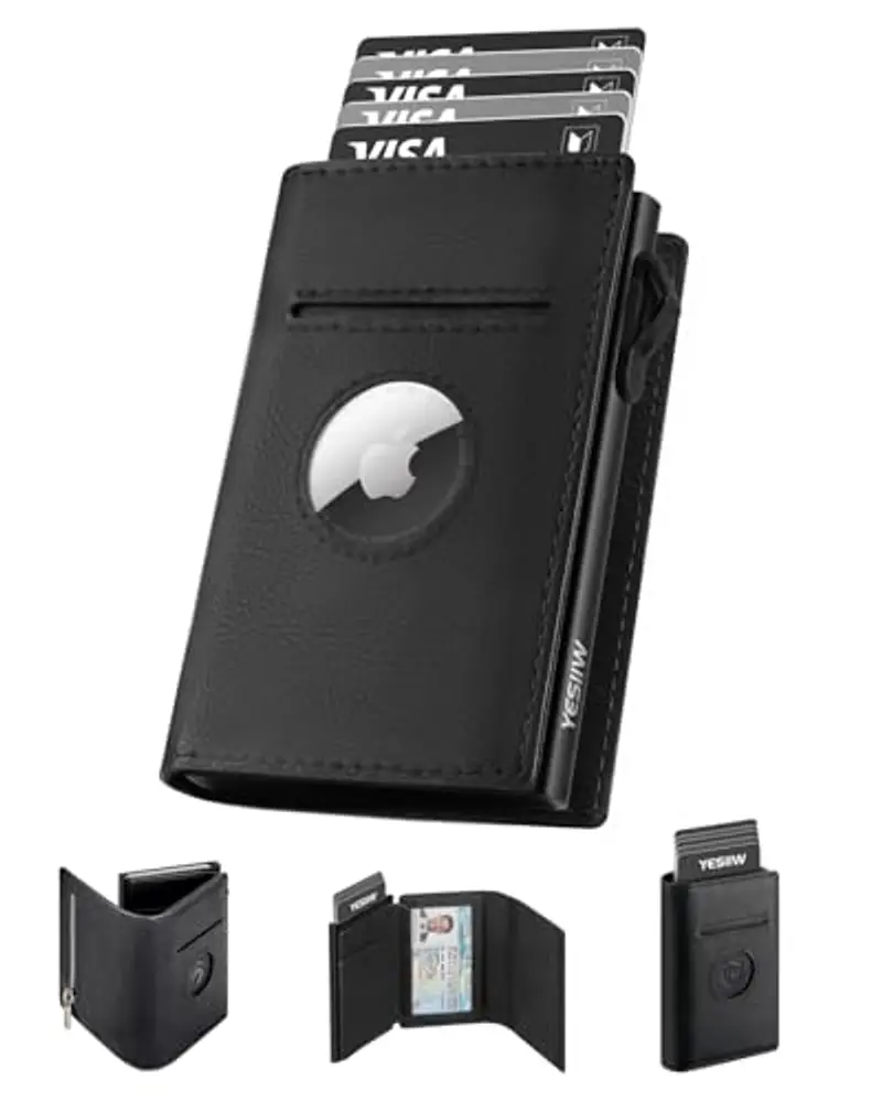 YESIIW Porta carte di credito Uomo Nero 1353646