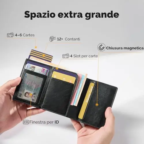 YESIIW Airtag Portafoglio Uomo, Super Compatto e Alta Capacità Pop up Porta Carte Uomo per 12 Cartes Portacarte Uoomo miniatura 2