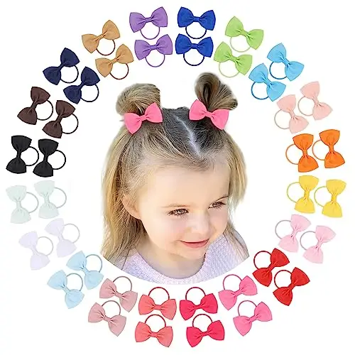 YHXX YLEN 40 pezzi 2.75 "neonate fiocchi per capelli cravatta fiocchi di nastro in grosgrain elastico nastro fasce per