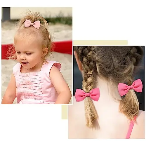 YHXX YLEN 40 pezzi 2.75 "neonate fiocchi per capelli cravatta fiocchi di nastro in grosgrain elastico nastro fasce per miniatura 3