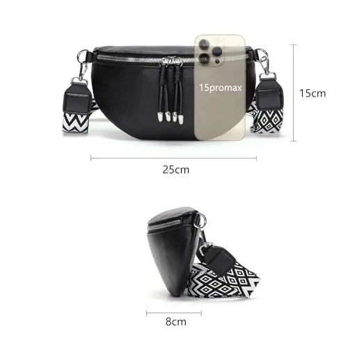 YISUOHOOM Marsupio Donna Nero 2733811 miniatura 3