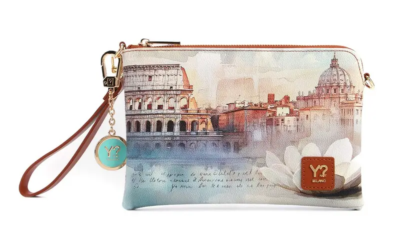 Borsa clutch a mano e tracolla Ynot? 384 Rome Lotus