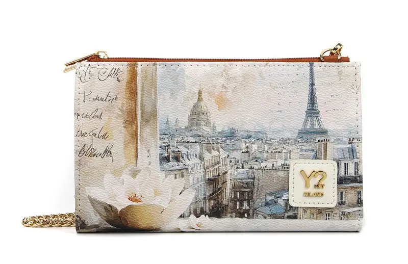 Portafoglio donna con tracolla Ynot? 456 Paris Dream