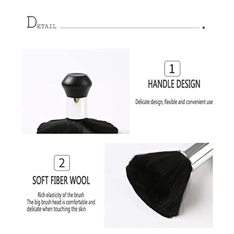 YOFASEN Barbiere Collo Spazzola - Nero, Pennello da Parrucchiere per Salone miniatura 3