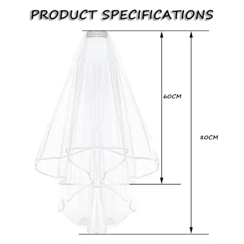 YOFASEN Velo da Sposa - Velo da Sposa con Pettine Elegante 2 Strati Velo Sposa Tulle per Feste in Costume da Sposa miniatura 3